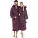 CelinaTex 5001189 Terry Towelling Bathrobe with Hood Cotton Sauna Gown for Men and Women Quality Dressing Gown Fluffy Cuddly with Oeko-Tex Montana Hooded Bathrobe Size XL Plum