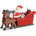 Spielwerk® Traditional Wooden Christmas Advent Calendar | 24 Days Of Gifts Behind Wood Doors | Reusable Christmas Countdown | For Kids and Adults | Santa's Sleigh Advent Calendar