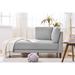 ROOM FULL 65" Mid-Century Modern Fabric Corner Lounge Chair Wood in Gray | 34.25 H x 32 W x 65.25 D in | Wayfair ZFZ-WF294894AAE