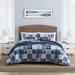 Nautica Mason Patchwork Reversible Cotton Navy Comforter Set Polyester/Polyfill/Cotton in Blue/Brown | Twin Comforter + 1 Standard Sham | Wayfair