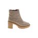 Universal Thread Boots: Chelsea Boots Chunky Heel Casual Tan Solid Shoes - Women's Size 8 - Almond Toe