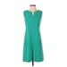 Eliza J Casual Dress - Fit & Flare: Teal Solid Dresses - Women's Size 4