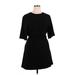 FELICITY & COCO Casual Dress - A-Line Crew Neck Short sleeves: Black Print Dresses - Women's Size X-Large