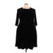 Unique Vintage Casual Dress - A-Line Crew Neck 3/4 sleeves: Black Print Dresses - New - Women's Size 3X