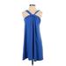 Susana Monaco Casual Dress - A-Line: Blue Solid Dresses - New - Women's Size X-Small