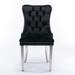 Set of 2 Upholstered Dining Chair with Chrome Stainless Steel Plating Legs