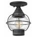 Hinkley Cape cod 1-Light Outdoor Flush Mount in Aged Zinc