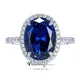 Vinregem 8*10 MM Oval Cut Sapphire High Carbon Diamond Gemstone Women Ring 925 Sterling Silver