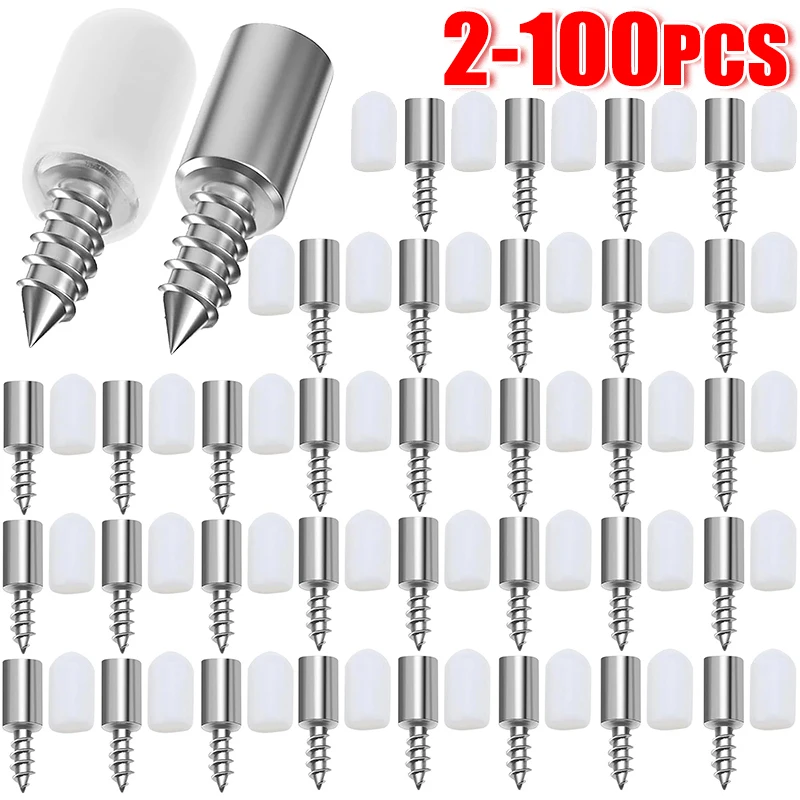10/100pcs Kreuz selbst schneidende Schraube mit Gummi hülse Schrank platte Laminat Unterstützung Kleider schrank Glas harte rutsch feste Trennwand Nagel