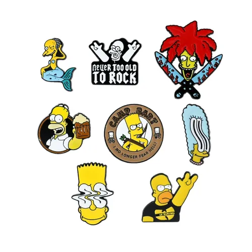 Cartoon die Simpsons Emaille Pin Disney Figur niedlichen Bart Simpson Homer J Simpson Metall