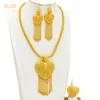 Aniid afrikanische große Anhänger Halskette Ohrringe Ring Sets für Frauen Hochzeit indische 24 Karat Gold Farbe Quaste Schmuck Set für Party Geschenke