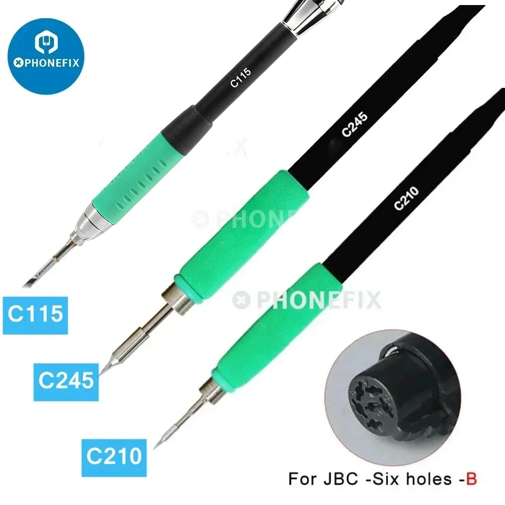 T210 T115 T245 Lötstation Griff für JBC Aixun Sugon Aifen I2C Jabe C210 C245 C115 Schweißen Spitze 5/6-Loch Telefon Reparatur Werkzeug Image