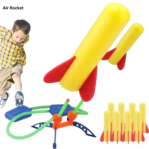 Kind Luft Rakete Fuß pumpe Launcher Spielzeug Flash Raketenwerfer Pedals piele im Freien Kind
