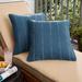 Perry Navy Dotted Stripes Indoor/ Outdoor 18 inch Corded Pillow Set