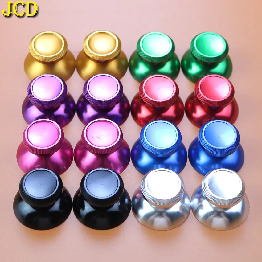 JCD 2PCS Bunte Aluminium Metall 3D Analog Thumb-Stick Grip Pilz Joystick Kappe Für Xbox 360 Gamepad Controller
