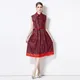 Elegant Dress For Women Summer Color Contrast Letter Print Lapel Sleeveless Shirt Dress Fashion