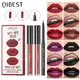 QIBEST 2023 Nouveau 3pcs Rouge À Lèvres Liquide + Crayon À Lèvres Ensemble Maquillage Nude Velours