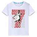 2024 Ronaldo Printed Children's Clothing Children's Summer Short-sleeved White T-shirt Casual Boys