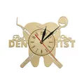 Dents dentiste mur 3D rétro bois suspendu horloge calme balayage Quartz montre merci dentiste Reloj