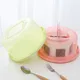 Round Plastic Cake Carrier Box Cake Plate Holder with Lockable Lid Cover Dessert Stand Tray for