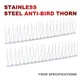 20/50cm Stainless Steel Bird Repeller Pigeon Spikes Anti Bird Deterrent Tool Fixing Balconies Roofs