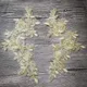 4 pièces appliques de dentelle fleurs tridimensionnelles broderie or blanc garniture de dentelle
