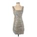 Express Cocktail Dress - Party: Silver Marled Dresses - Women's Size 2