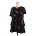 Agnes & Dora Casual Dress - DropWaist: Black Print Dresses - Women's Size X-Large