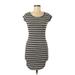 Derek Heart Casual Dress - Bodycon: Gray Stripes Dresses - Women's Size Medium