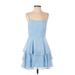 B. Darlin Casual Dress - DropWaist: Blue Polka Dots Dresses - Women's Size 3