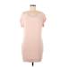 Athleta Casual Dress - Mini Scoop Neck Short sleeves: Pink Solid Dresses - Women's Size Medium Petite