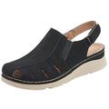 Femme Slip-Ons Sandales orthopédiques Extérieur Bureau du quotidien Talon Bas Bout rond Bout fermé Décontractées Confort Polyuréthane Mocassins Lanière de cheville Noir Marron Gris