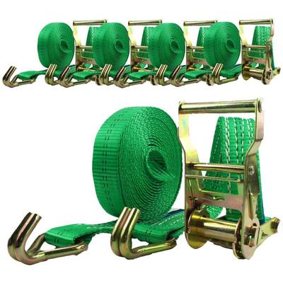 Baumarktplus - 5x Profi Ratschen Spanngurt Spanngurte Zurrgurt 2-tlg 6m 2t 2to 2000 kg tüv/gs grün Image