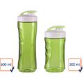 2er-Set Ersatzflaschen für Smoothie-Maker DO436BL, 300 + 600ml, grün
