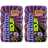 Mentos SOUR GRAPE Sugar-Free Chewing Gum with Xylitol 28 Piece Per Bottle 1.98 Oz. (Pack Of 2)