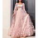 A-Line Prom Dresses Maxi Dress Wedding Guest Sweet 16 Floor Length Long Sleeve Scoop Neck Tulle with Appliques Butterfly 2024