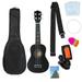 Concert Ukulele for Beginners Professional Ukulele for Kids Ukelele 21 Adult Starter Bundle kit Hawaiian Uke with Gig Bag Digital Tuner Strap Aquila String Picks Cloth Black