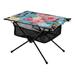 Roses and Butterflies Floral Camping Folding Table Portable Beach Table with Storage Bag Compact Picnic Table for Outdoor Travel Fishing BBQ