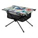 Butterflies with Lily Flowers Camping Folding Table Portable Beach Table with Storage Bag Compact Picnic Table for Outdoor Travel Fishing BBQ