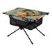 Indian Women Print Camping Foldable Portable Table Beach Table with Storage Bag Compact Picnic Table for Outdoor Hiking Fishing BBQ