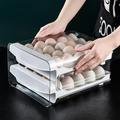 Midewhik Mother s Day Gift Food Containers Box Storage Fresh-Keeping Eggs For Easy Design 40 Drawer Rolling Double Retrieval Mother s Day Gift Layer Eggs Eggs Container Box Refrigerator Food Storage