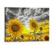 Creowell Sunflower Wall Art Sunflower Pictures Wall Decor Black and White Yellow Wall Art Rustic Flower Painting Yellow Flower Poster Sunflower Canvas Art for Kitchen Living Room Bedroom 20x16 inch