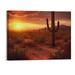 Fenyluxe Colorful Desert Sunset with Saguaro Cactus Landscape Poster Modern Canvas Wall Art Decor Aesthetic Poster Home Living Room Bedroom Bathroom Wall Room Decor Gift (20x16 Inch)