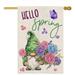 Hello Spring House Flag for Outdoor Gnome with Hydrangeas Flowers Yard Flags for Outside Summer Seasonal Holiday Decorative Flag for Anniversary Wedding Farmhouse Decor 28x40 Inch Double Sided