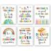 Colorful Words Art Prints Set of 6 (8â€�X10â€�) Inspirational Quotes Motivational Saying Canvas Poster Rainbow World Crayon Ink Splatters Wall Art for Nursery Classroom Kids Playroom No Frame