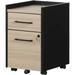 2-Drawer Mobile File Cabinet Vertical Soft Elm and Matte Black