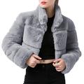 JDEFEG Petite Jackets Furry Sleeve Size Warm Jacket Fauxlong Plus Outerwear Short Coat Women Women s Coat Womens Jackets 3X Polyester Gy1 Xxl