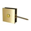 Solid Brass Stainless Steel Square Wall Mount Glass Clamp for Glass Thickness 3/8 (10 mm) to 1/2 (12 mm) Satin Gold Finish