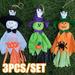 Travelwant 3 Packs Halloween Decoration Hanging Ghost Spook Pumpkin Fly Witch Scarecrow Doll Pumpkin Ghost Straw Windsock Pendant for Patio Lawn Garden Party and Holiday Decorations