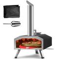 Vevor 12 in. Multi-fuel Outdoor Pizza Oven Wood Fired & Gas Pizza Maker with Rotating Pizza Stone Propane Pellet Dual Fuel Pizza Grill for Backyard Portable Pizza Ovens